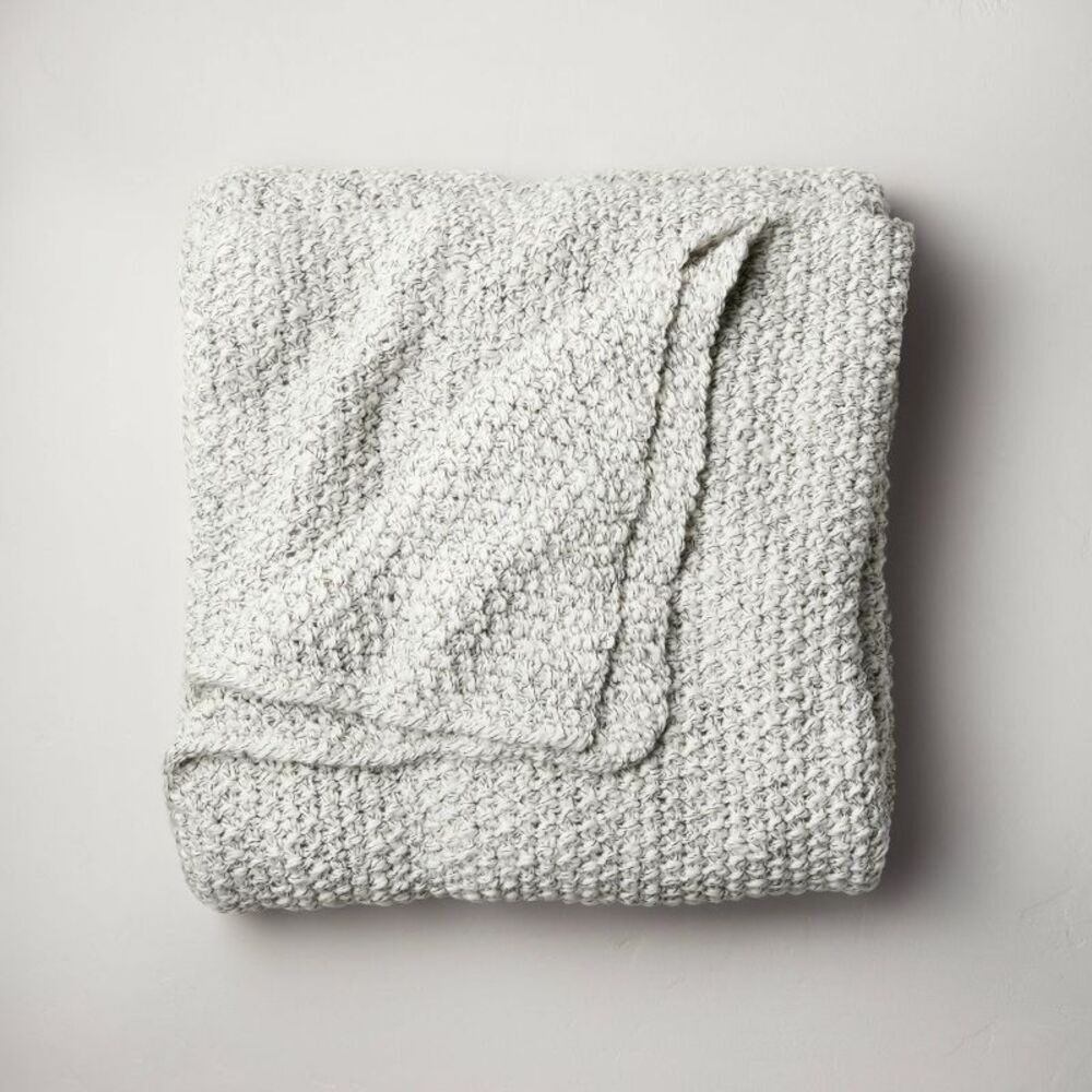 Casaluna Cream Waffle Knit Throw Blanket
